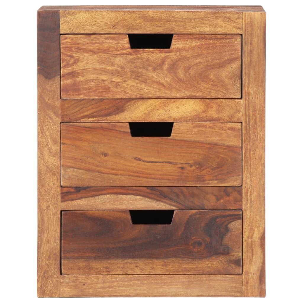 vidaXL Bedside Cabinet 15.7"x11.8"x11.8" Solid Sheesham Wood